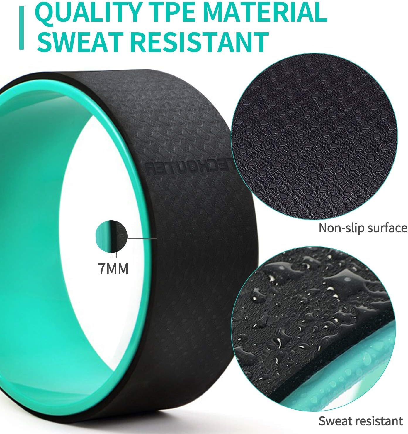 Yoga Wheel Set 3pack, Back Roller for Muscle Relaxation, Stretching Back Wheel for Pain Relief, Back Pain, Messages, Cracking and Popping, Yoga Circle for Challenging Poses,Black+Green