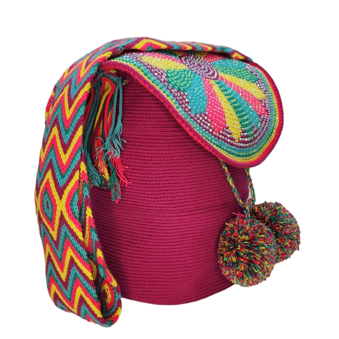 Wayuu Backpack with cover 100% Colombian Handmade, Artisanal Product, Travel backpack, Beach Crossbody Unique Design, Variety of Colors