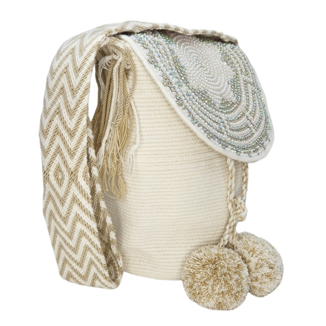 Wayuu Backpack with cover 100% Colombian Handmade, Artisanal Product, Travel backpack, Beach Crossbody Unique Design, Variety of Colors