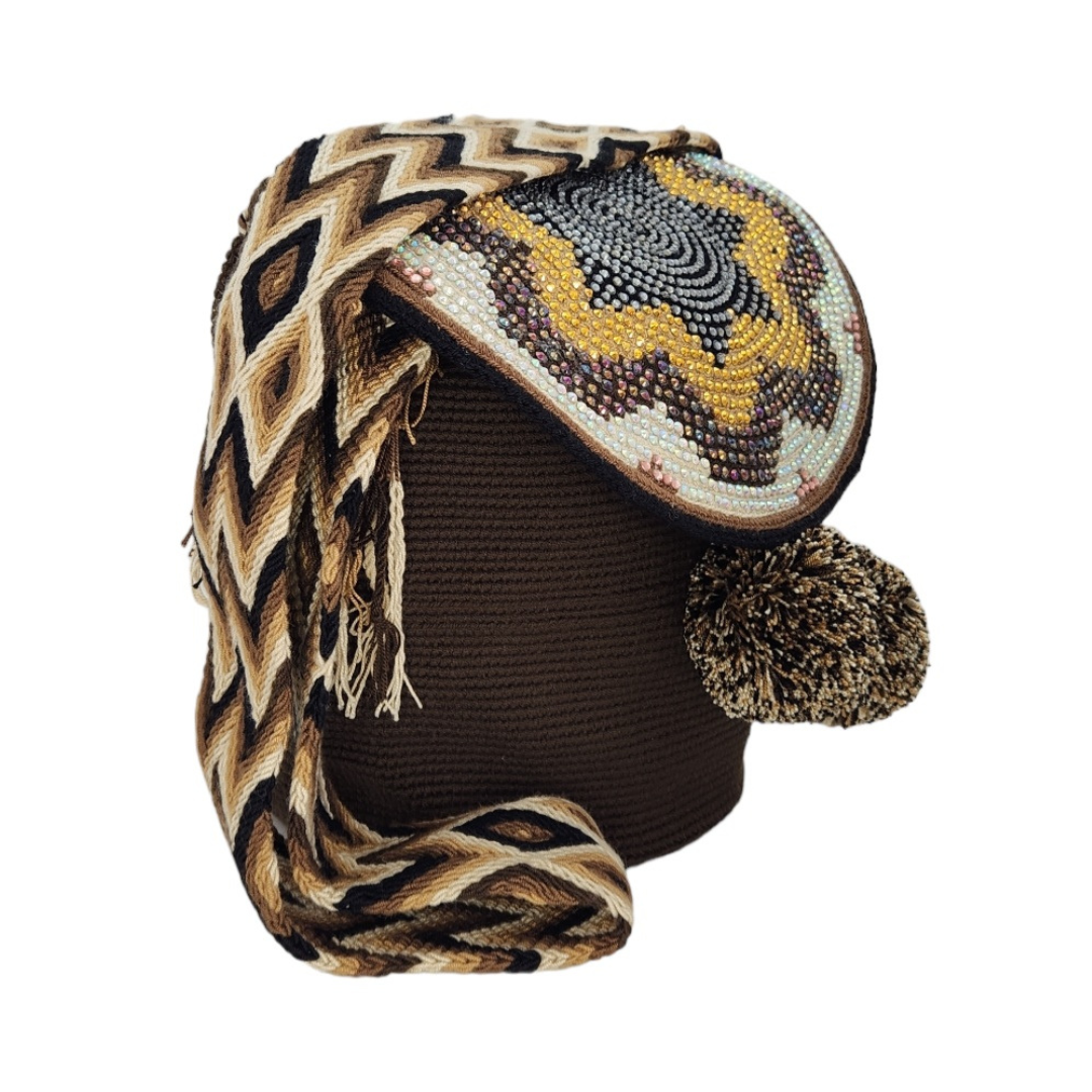 Wayuu Backpack with cover 100% Colombian Handmade, Artisanal Product, Travel backpack, Beach Crossbody Unique Design, Variety of Colors