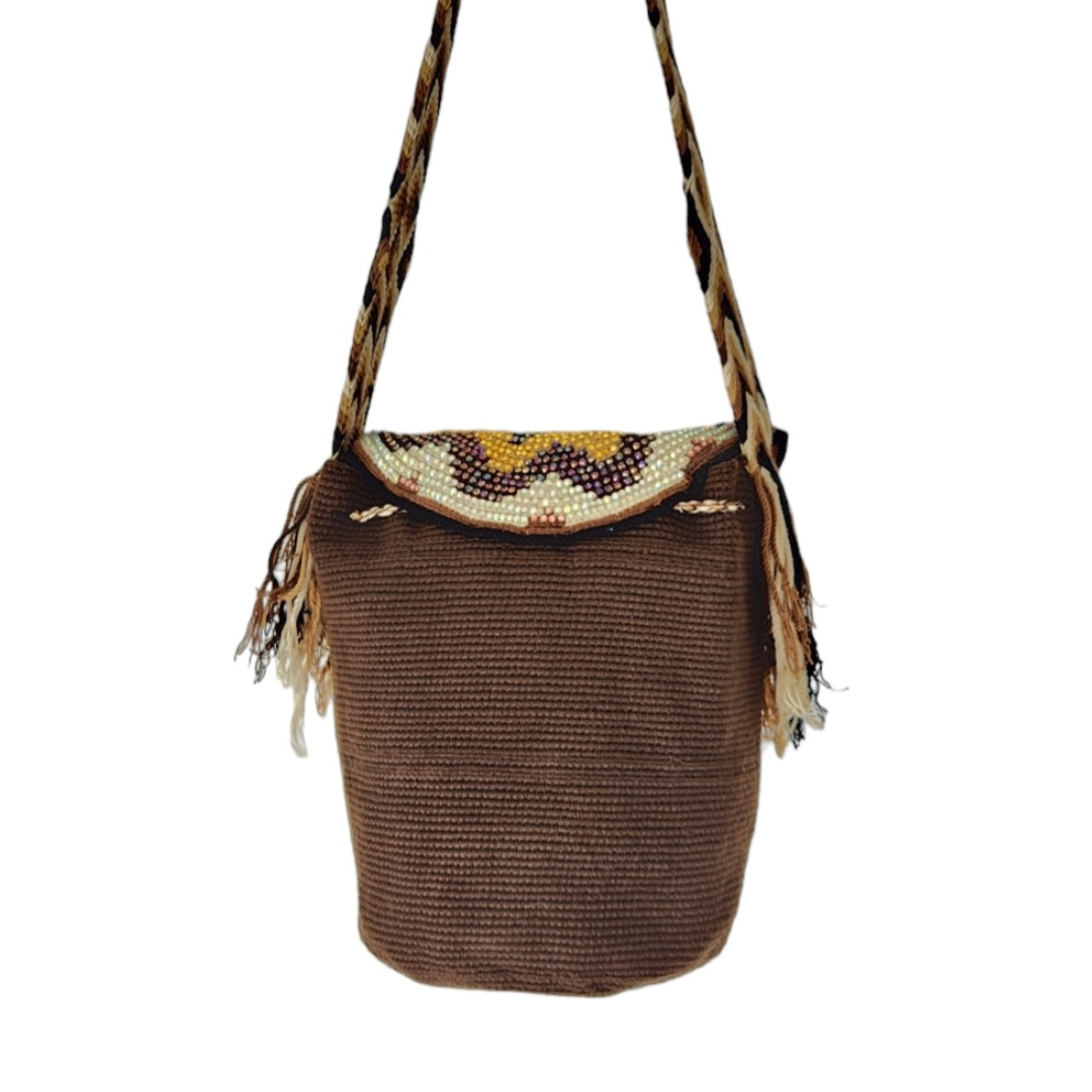 Wayuu Backpack with cover 100% Colombian Handmade, Artisanal Product, Travel backpack, Beach Crossbody Unique Design, Variety of Colors