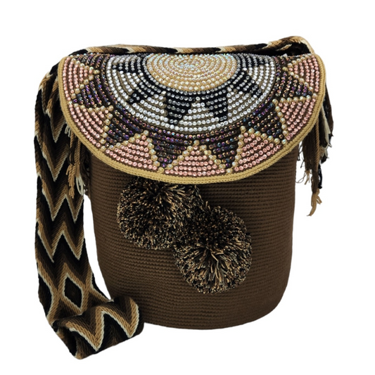 Wayuu Backpack with cover 100% Colombian Handmade, Artisanal Product, Travel backpack, Beach Crossbody Unique Design, Variety of Colors