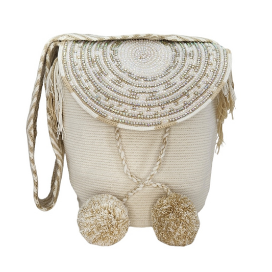 Wayuu Backpack with cover 100% Colombian Handmade, Artisanal Product, Travel backpack, Beach Crossbody Unique Design, Variety of Colors