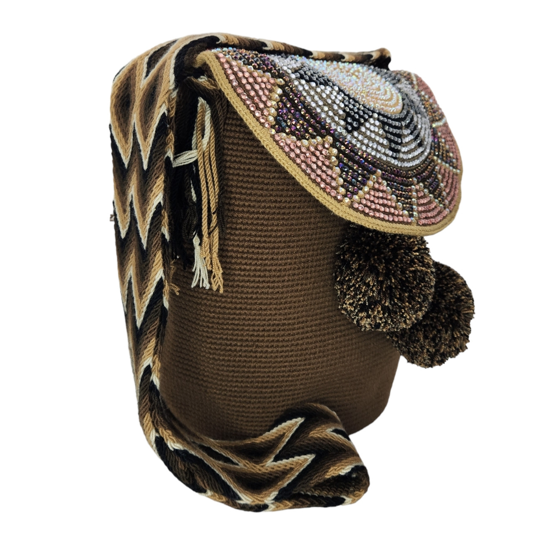 Wayuu Backpack with cover 100% Colombian Handmade, Artisanal Product, Travel backpack, Beach Crossbody Unique Design, Variety of Colors