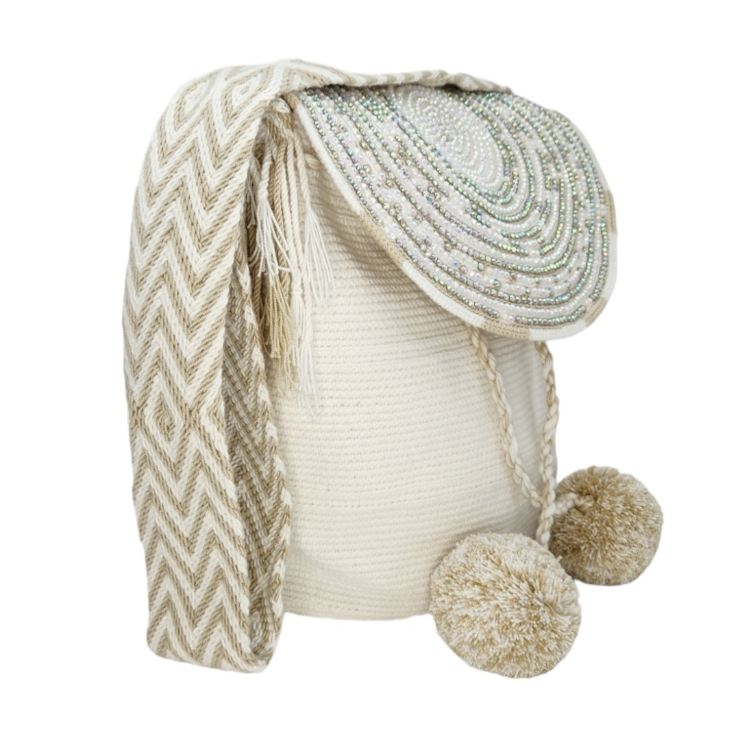 Wayuu Backpack with cover 100% Colombian Handmade, Artisanal Product, Travel backpack, Beach Crossbody Unique Design, Variety of Colors