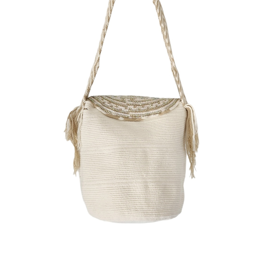 Wayuu Backpack with cover 100% Colombian Handmade, Artisanal Product, Travel backpack, Beach Crossbody Unique Design, Variety of Colors