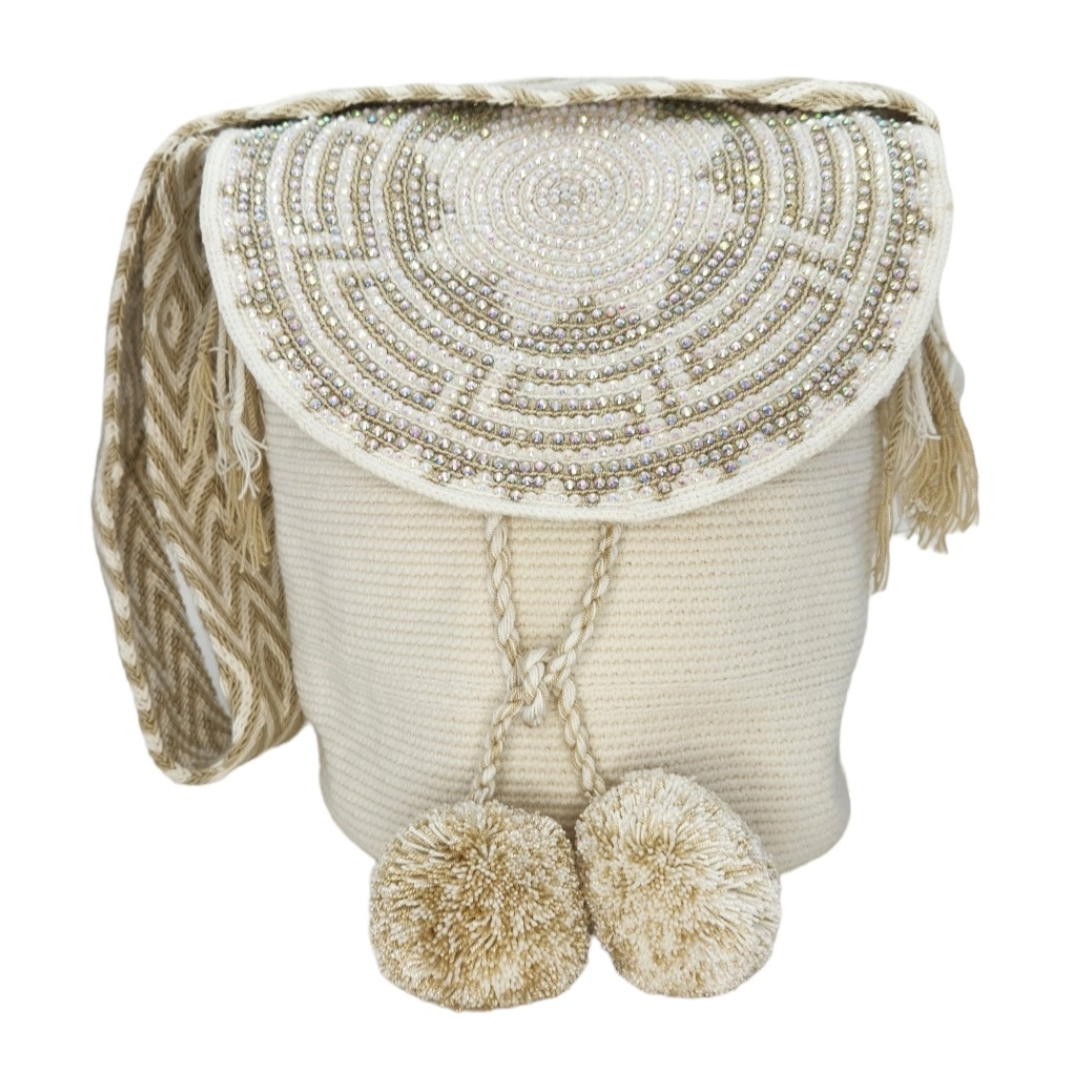 Wayuu Backpack with cover 100% Colombian Handmade, Artisanal Product, Travel backpack, Beach Crossbody Unique Design, Variety of Colors