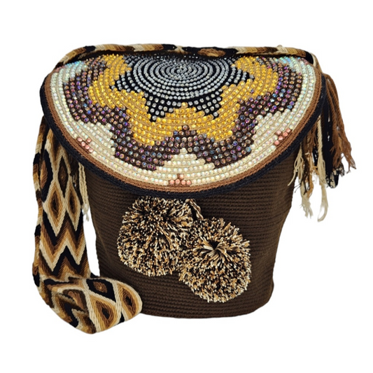 Wayuu Backpack with cover 100% Colombian Handmade, Artisanal Product, Travel backpack, Beach Crossbody Unique Design, Variety of Colors