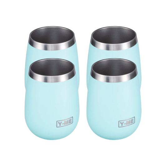 Stainless Steel Wine Tumbler Insulated,10oz Wine Tumbler with Lid Double Wall,Wine Cup with Lid for Coffee,Cocktails,Drinks(4 PCS)