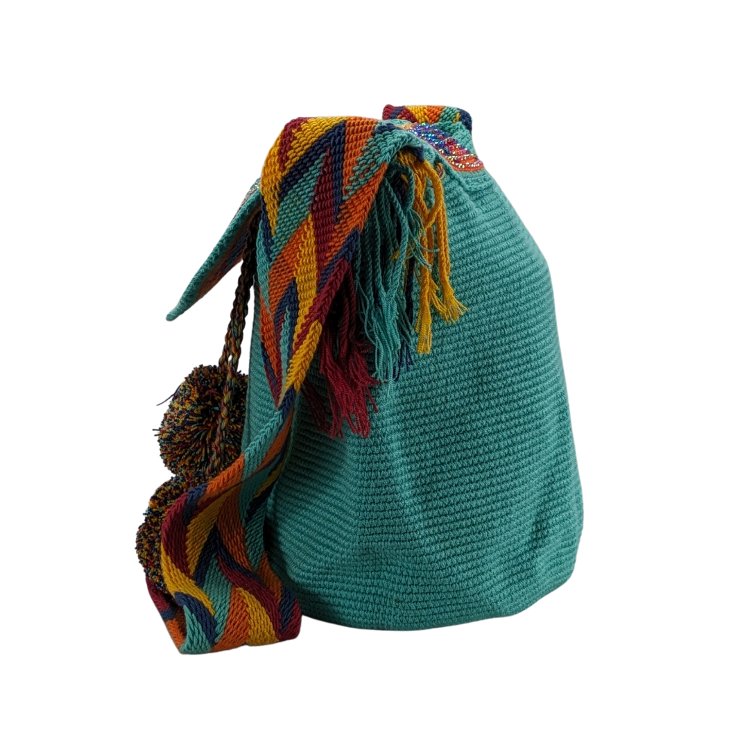 Wayuu Backpack with cover 100% Colombian Handmade, Artisanal Product, Travel backpack, Beach Crossbody Unique Design, Variety of Colors