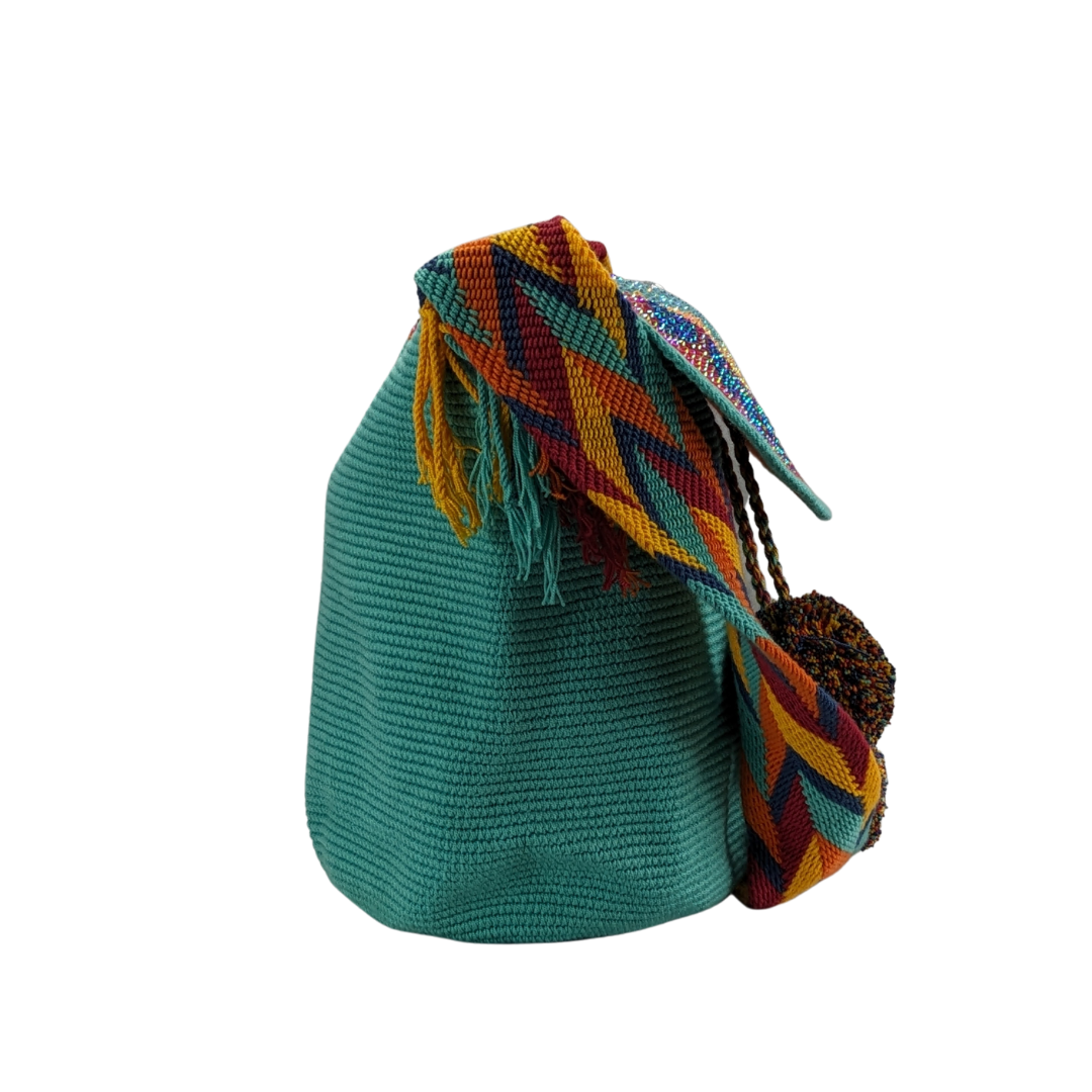Wayuu Backpack with cover 100% Colombian Handmade, Artisanal Product, Travel backpack, Beach Crossbody Unique Design, Variety of Colors
