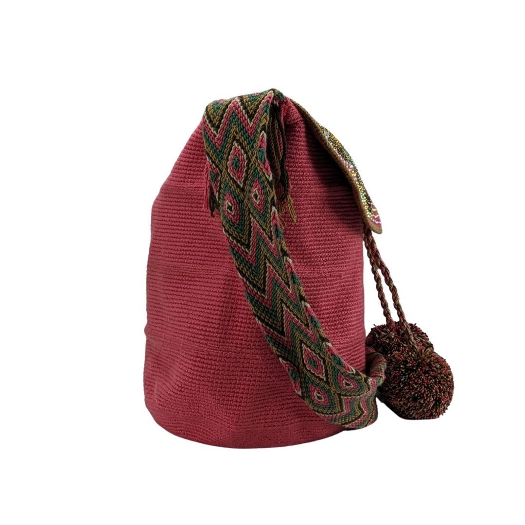 Wayuu Backpack with cover 100% Colombian Handmade, Artisanal Product, Travel backpack, Beach Crossbody Unique Design, Variety of Colors