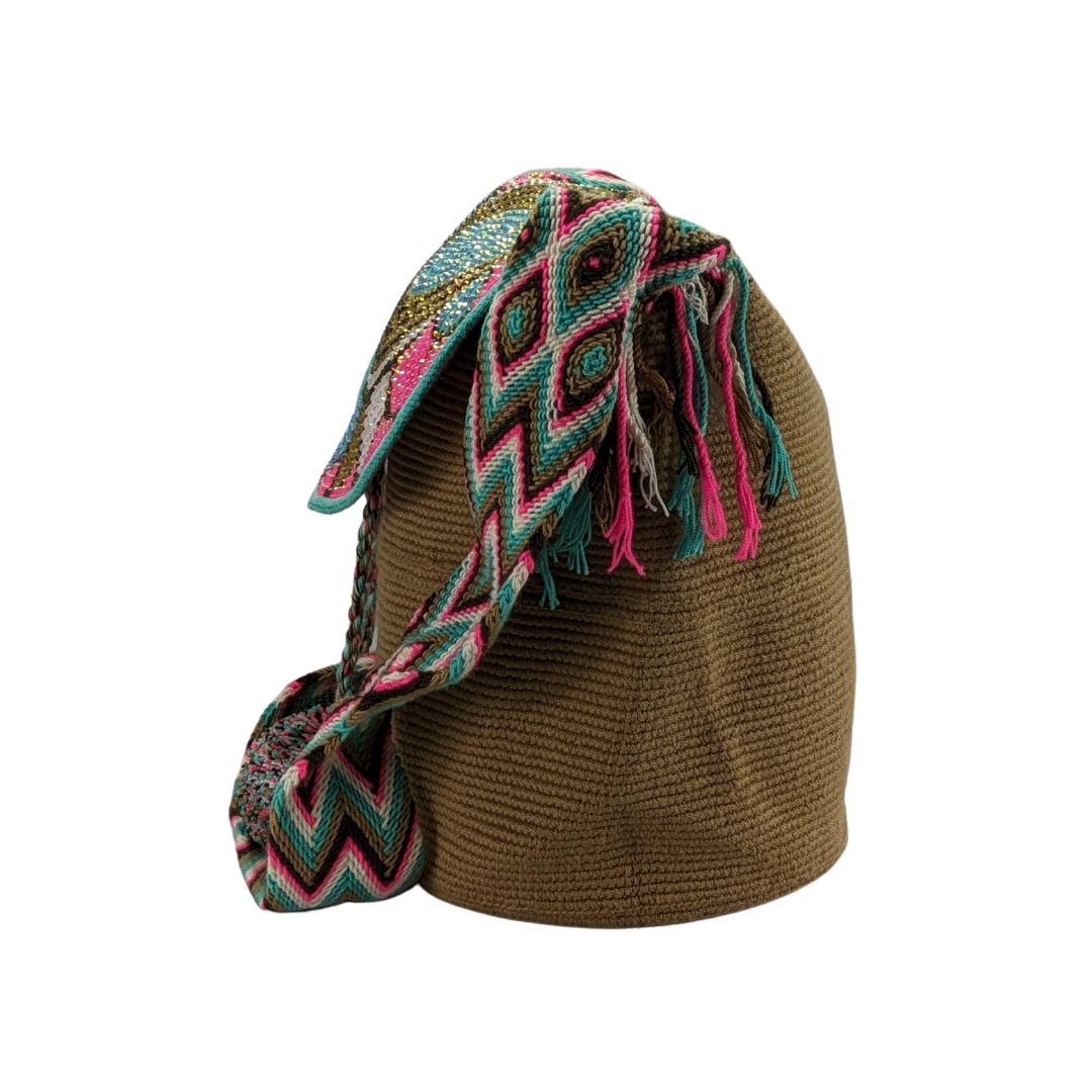 Wayuu Backpack with cover 100% Colombian Handmade, Artisanal Product, Travel backpack, Beach Crossbody Unique Design, Variety of Colors