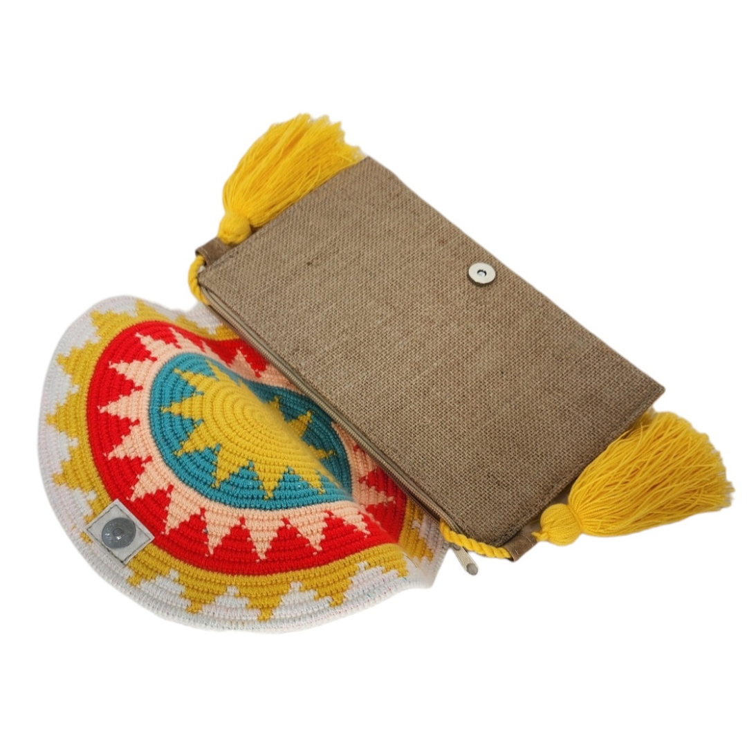 Wayuu wallet type envelope 100% Colombian handmade, casual wallet Unique design