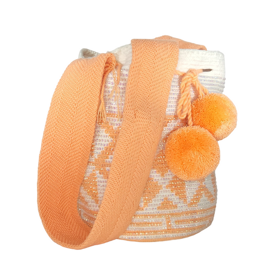 Original Wayuu Mochila Bag For Women, Colombian boho bags, Handmade With Big Nice-Looking Tassels and rhinestones