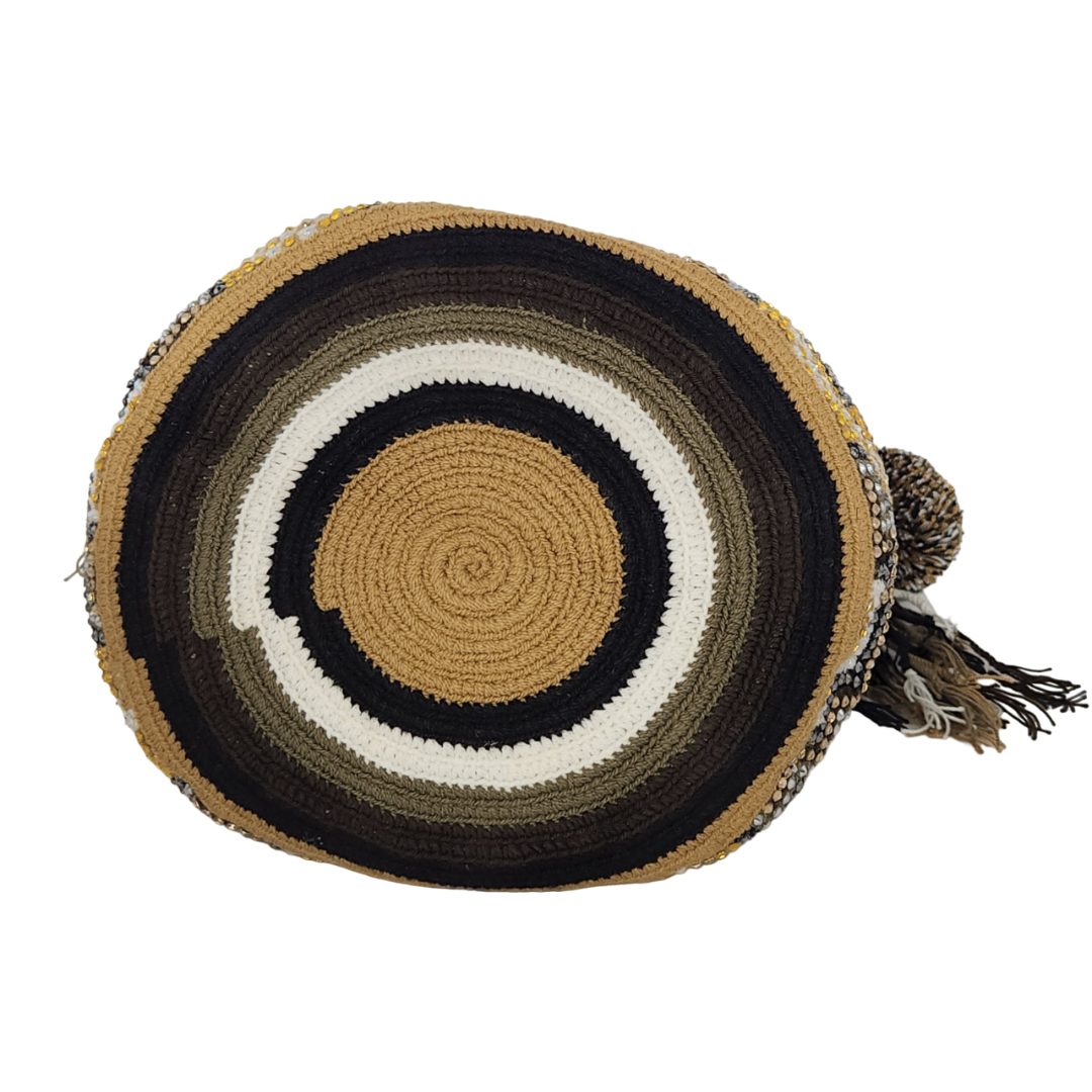 Original Wayuu Mochila Bag For Women, Colombian boho bags, Handmade With Big Nice-Looking Tassels and rhinestones