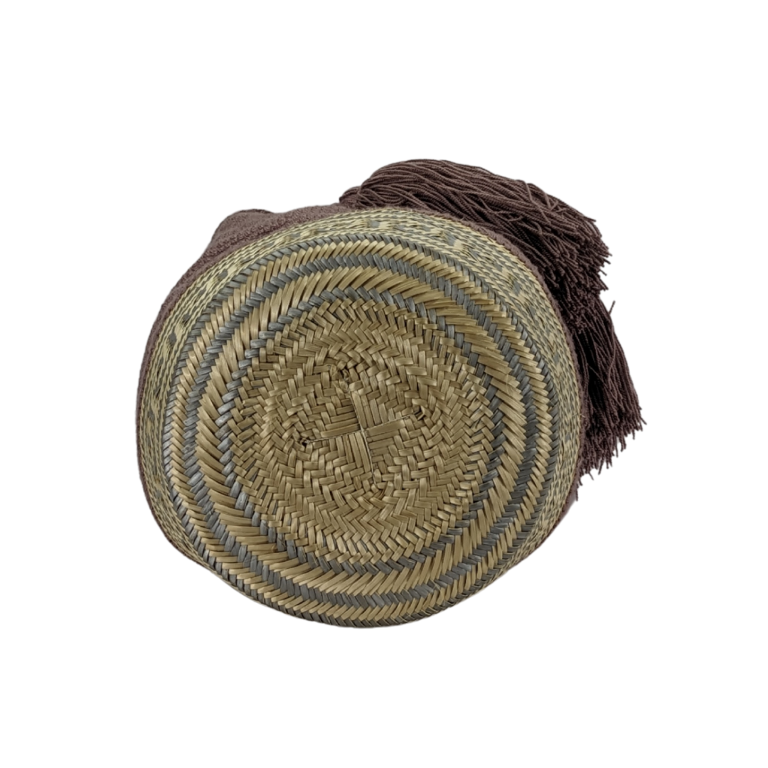 Wayuu Colombian Bag Mochila Women Handmade Basket Design Big Tassels Crossbody Medium Size