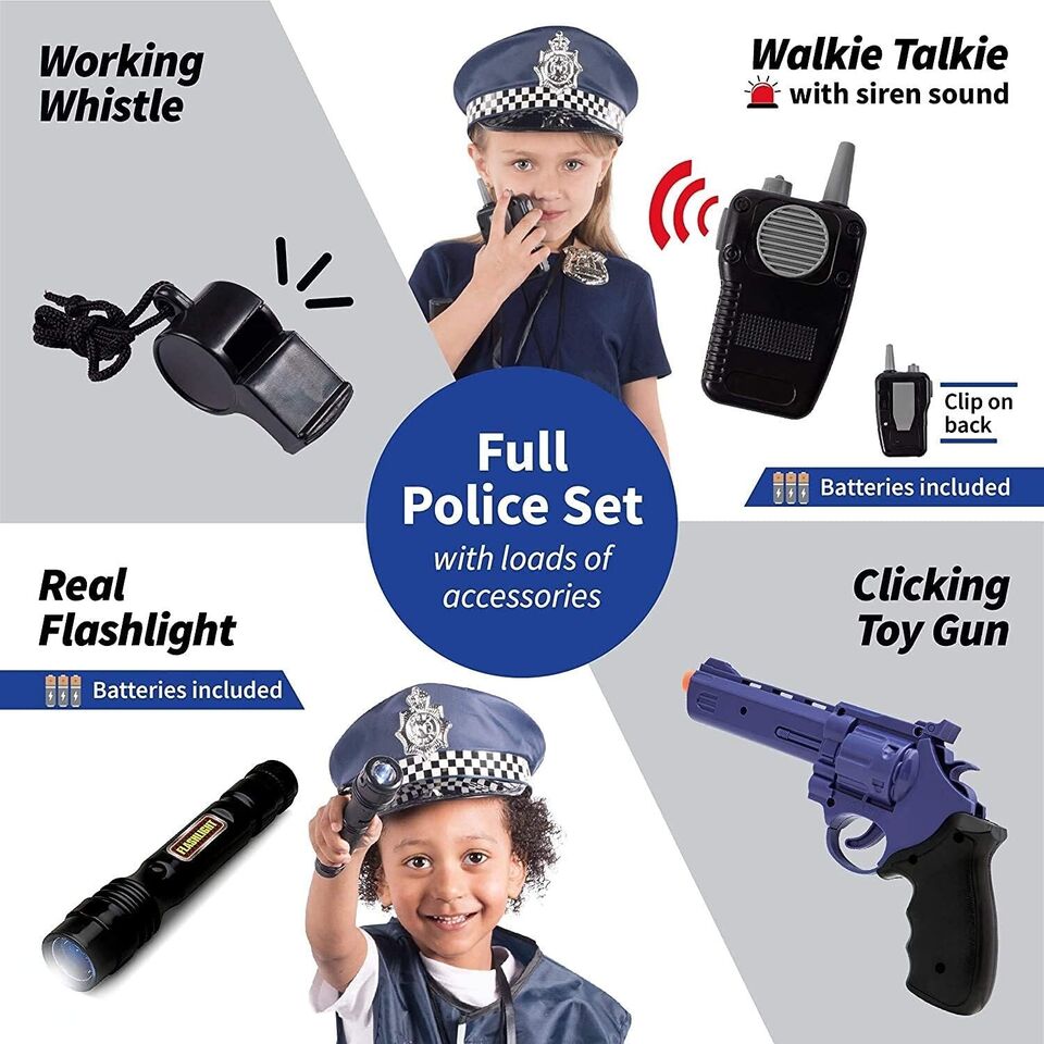 Police Costume For Kids & Police Toys For Kids Ages 3-7 Hallowen