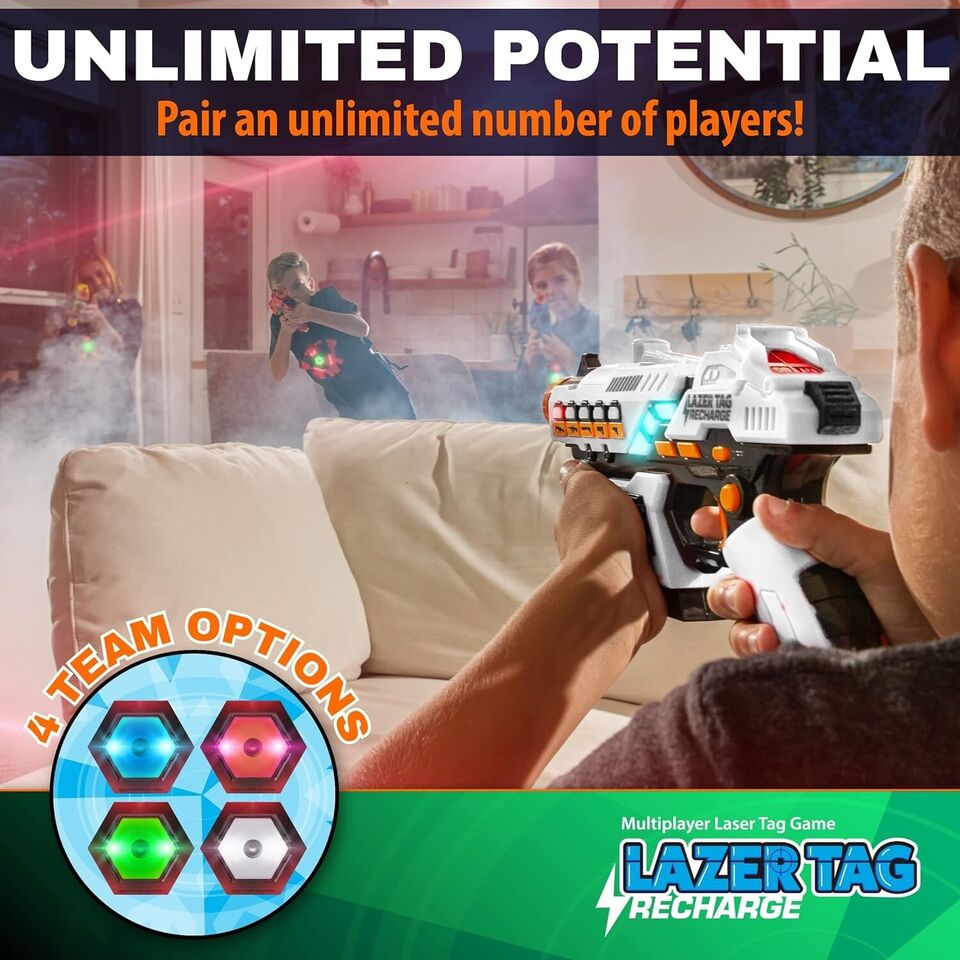 USA Toyz Rechargeable Laser Tag Game - 2pk Laser Tag Set with Guns and Vests.