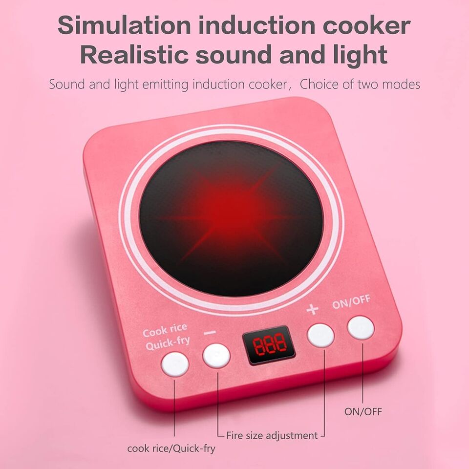 Pretend Play Kitchen Toy with Cookware Steam Pressure Pot and Electronic Induction