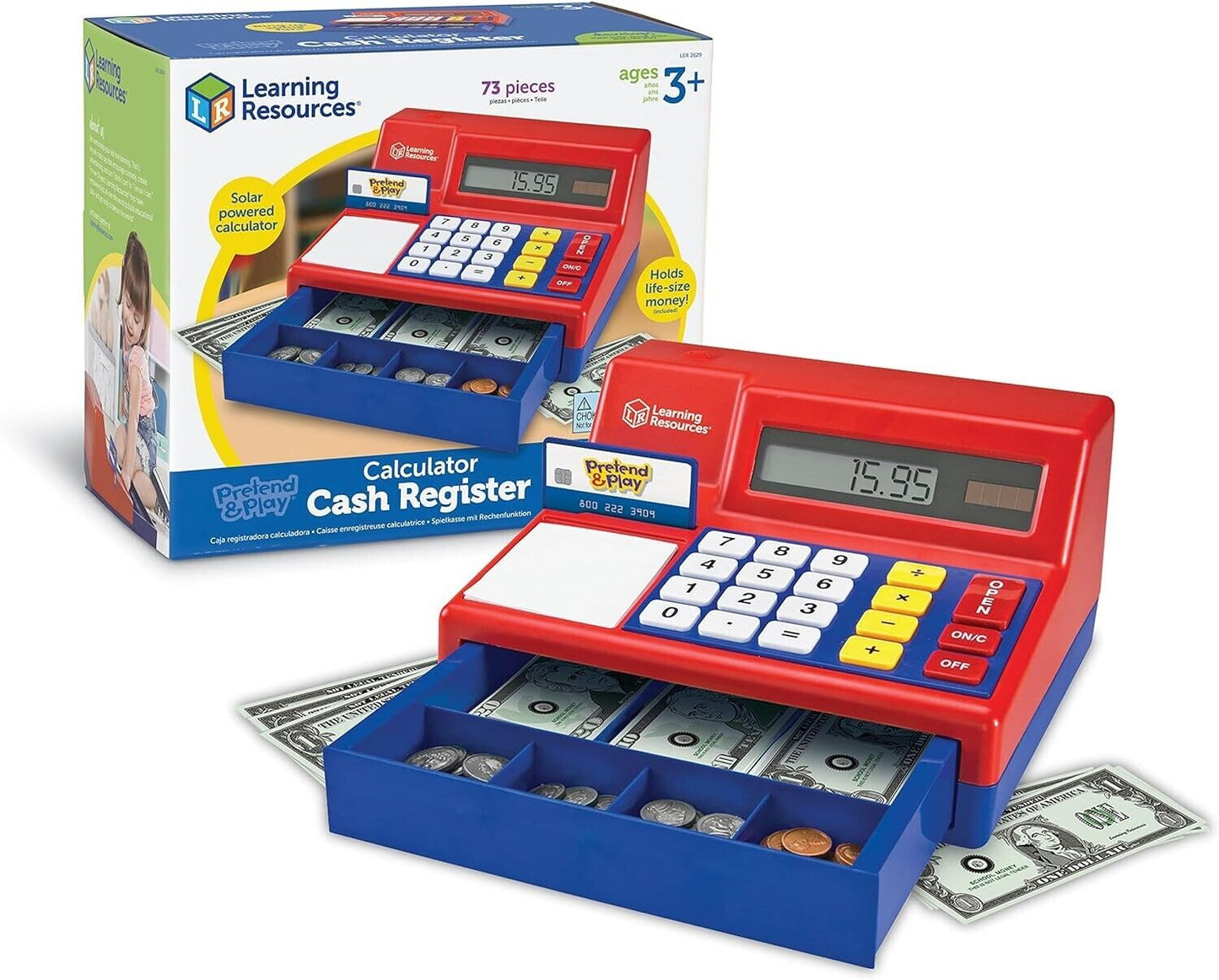 Learning Resources Pretend & Play Calculator Cash Register Math Skills Developer